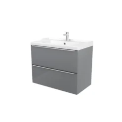 GoodHome Imandra & Lana Grey Wall-mounted Vanity Unit & Basin Set (W)804mm
