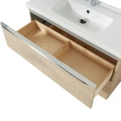 GoodHome Imandra & Lana Oak Effect Freestanding Vanity Unit & Basin Set (W)1004mm -Trade Point Store goodhome imandra lana oak effect freestanding vanity unit basin set w 1004mm3663602312895 06c bq