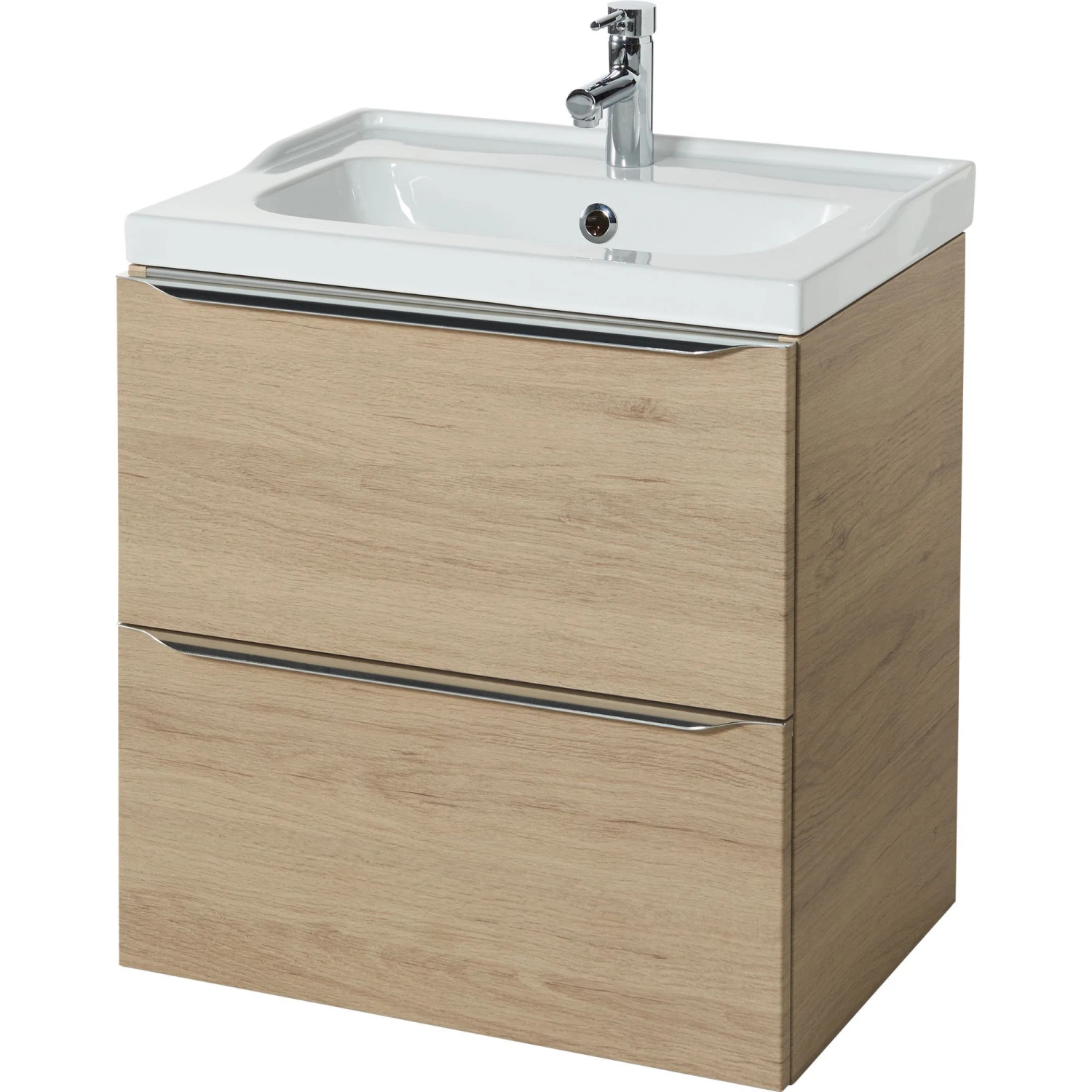GoodHome Imandra & Lana Oak Effect Freestanding Vanity Unit & Basin Set (W)604mm 1 GoodHome Imandra & Lana Oak Effect Freestanding Vanity Unit & Basin Set (W)604mm
