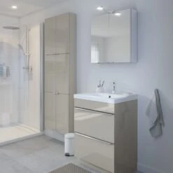 GoodHome Imandra & Lana Taupe Freestanding Vanity Unit & Basin Set (W)604mm -Trade Point Store goodhome imandra lana taupe freestanding vanity unit basin set w 604mm3663602312635 01i bq