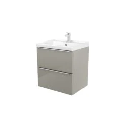 GoodHome Imandra & Lana Taupe Wall-mounted Vanity Unit & Basin Set (W)604mm