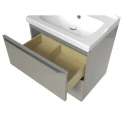 GoodHome Imandra & Lana Taupe Wall-mounted Vanity Unit & Basin Set (W)604mm -Trade Point Store goodhome imandra lana taupe wall mounted vanity unit basin set w 604mm3663602313236 37c bq