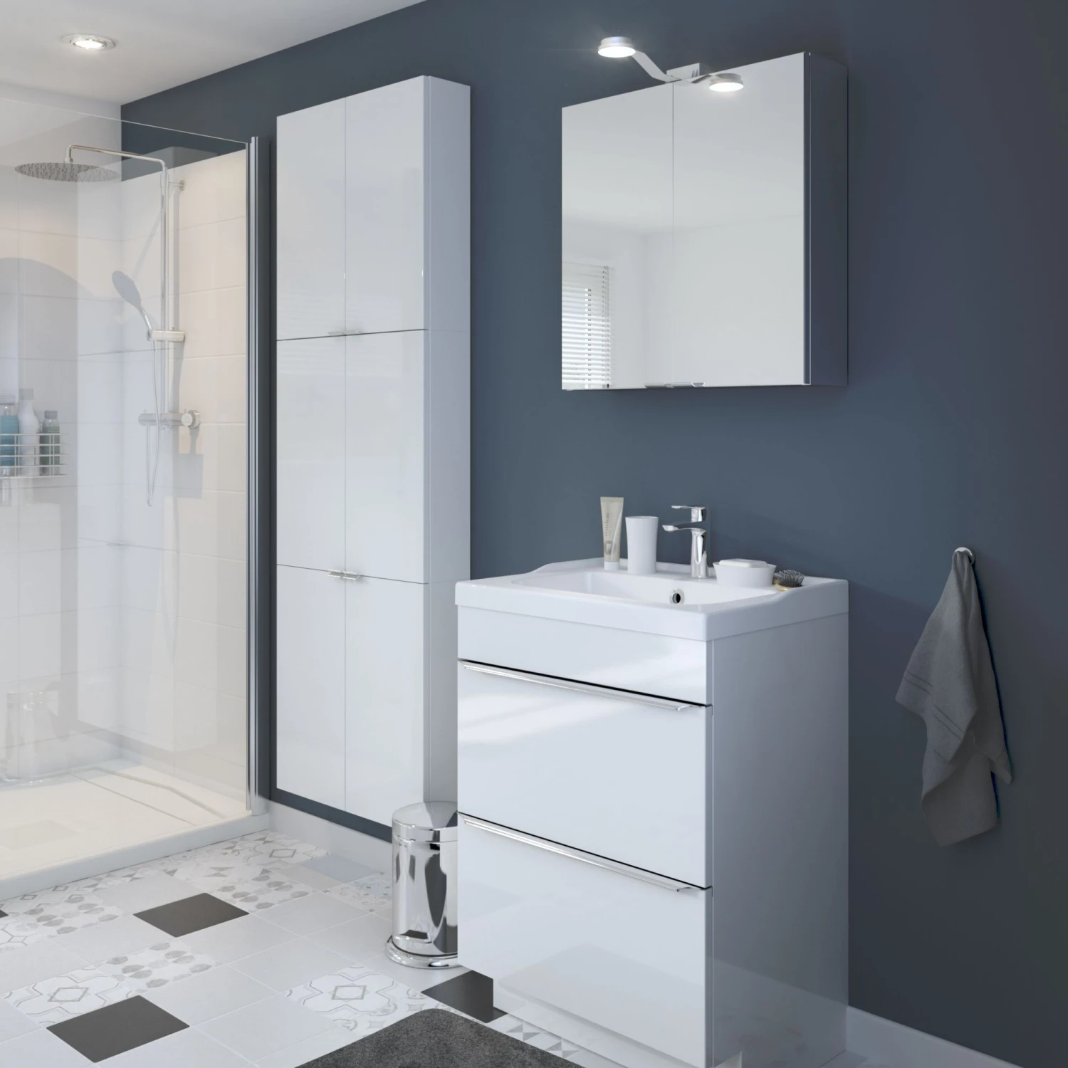 GoodHome Imandra & Lana White Freestanding Vanity Unit & Basin Set (W)604mm 3 GoodHome Imandra & Lana White Freestanding Vanity Unit & Basin Set (W)604mm - Image 3