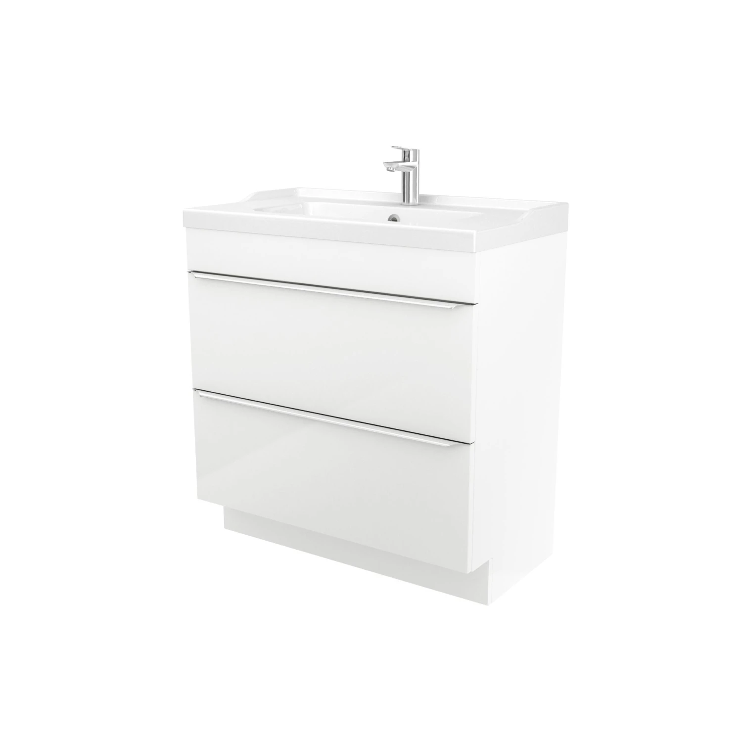 GoodHome Imandra & Lana White Freestanding Vanity Unit & Basin Set (W)804mm 1 GoodHome Imandra & Lana White Freestanding Vanity Unit & Basin Set (W)804mm