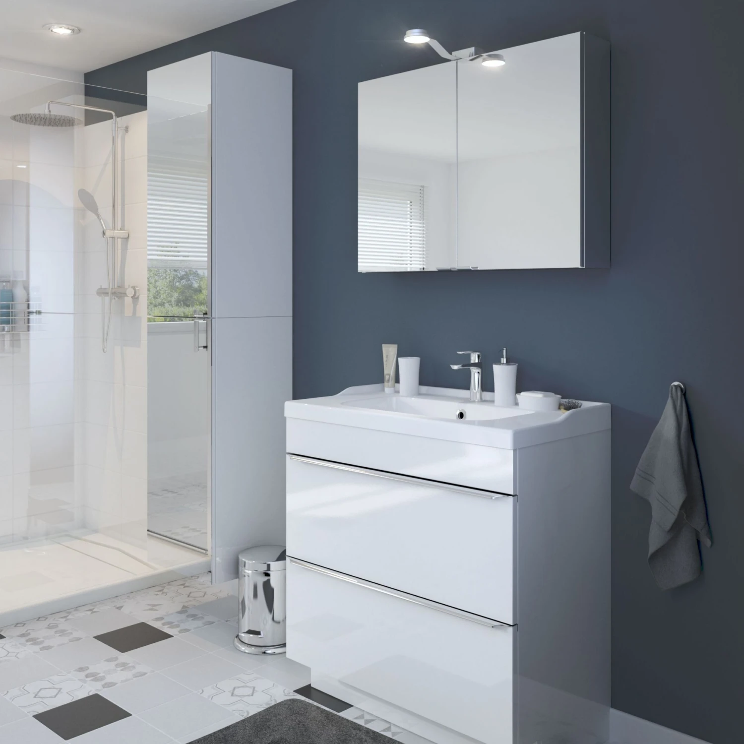 GoodHome Imandra & Lana White Freestanding Vanity Unit & Basin Set (W)804mm 7 GoodHome Imandra & Lana White Freestanding Vanity Unit & Basin Set (W)804mm - Image 7