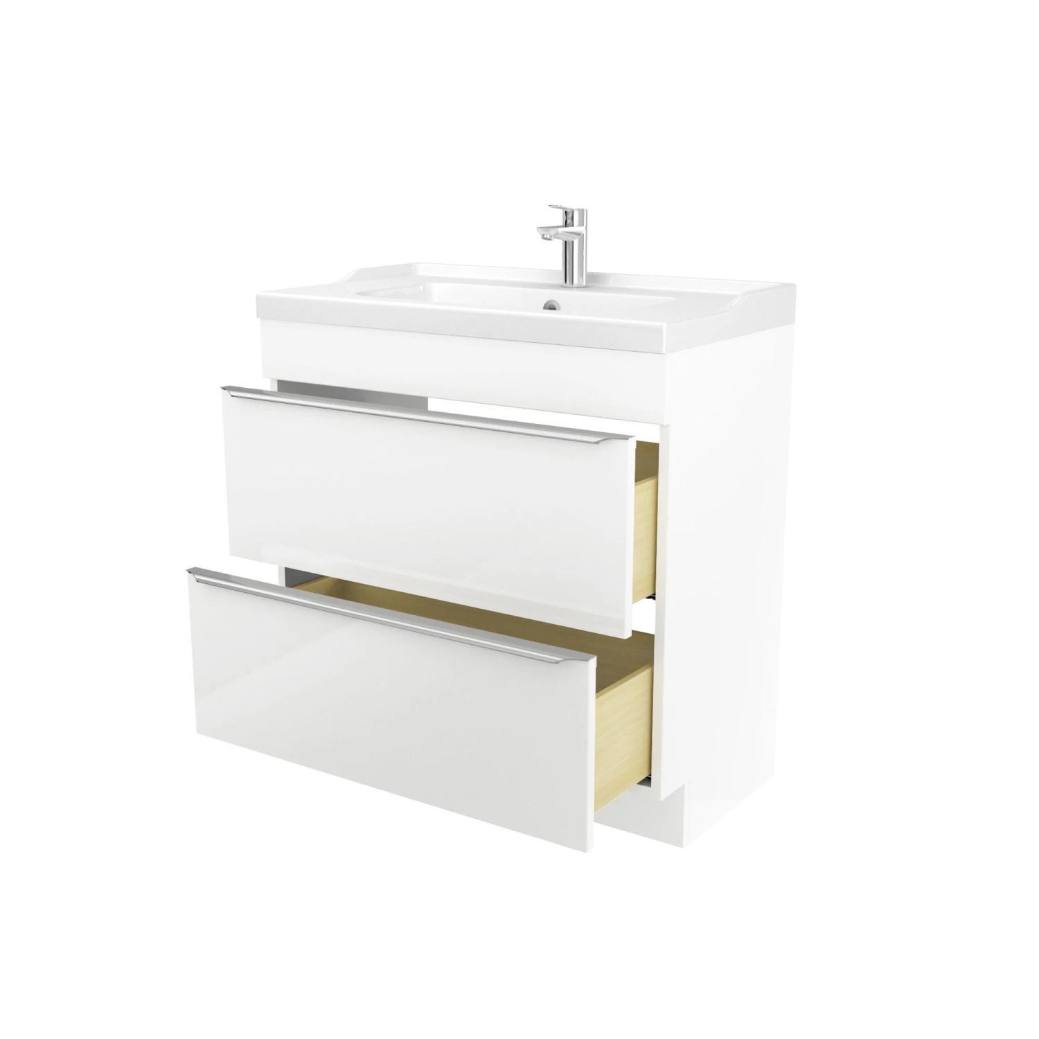 GoodHome Imandra & Lana White Freestanding Vanity Unit & Basin Set (W)804mm 2 GoodHome Imandra & Lana White Freestanding Vanity Unit & Basin Set (W)804mm - Image 2