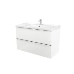 GoodHome Imandra & Lana White Wall-mounted Vanity Unit & Basin Set (W)1004mm