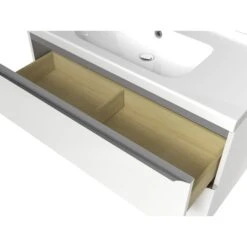 GoodHome Imandra & Lana White Wall-mounted Vanity Unit & Basin Set (W)1004mm -Trade Point Store goodhome imandra lana white wall mounted vanity unit basin set w 1004mm3663602312963 06c bq