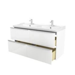 GoodHome Imandra & Lana White Wall-mounted Vanity Unit & Basin Set (W)1204mm -Trade Point Store goodhome imandra lana white wall mounted vanity unit basin set w 1204mm3663602313113 05c bq
