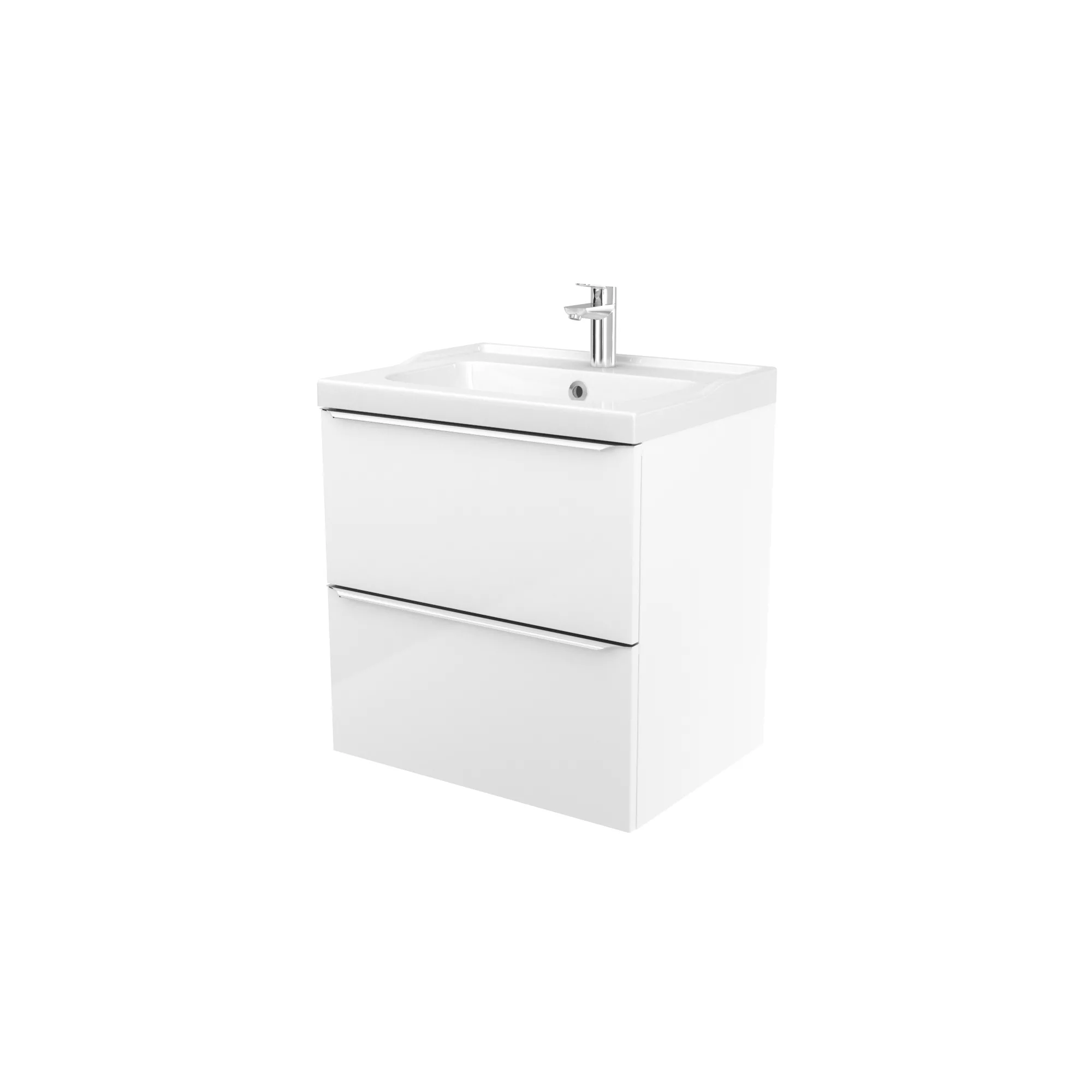 GoodHome Imandra & Lana White Wall-mounted Vanity Unit & Basin Set (W)604mm 1 GoodHome Imandra & Lana White Wall-mounted Vanity Unit & Basin Set (W)604mm