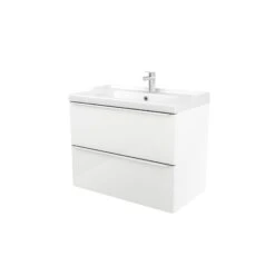 GoodHome Imandra & Lana White Wall-mounted Vanity Unit & Basin Set (W)804mm