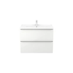 GoodHome Imandra & Lana White Wall-mounted Vanity Unit & Basin Set (W)804mm -Trade Point Store goodhome imandra lana white wall mounted vanity unit basin set w 804mm3663602313410 03c bq