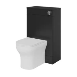 GoodHome Imandra Matt Black Freestanding Toilet Cabinet (W)500mm (H)840mm -Trade Point Store goodhome imandra matt black freestanding toilet cabinet w 500mm h 840mm5059340394084 21c