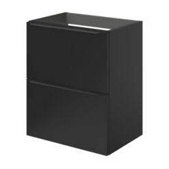 GoodHome Imandra Matt Black Slimline Cabinet (W)500mm