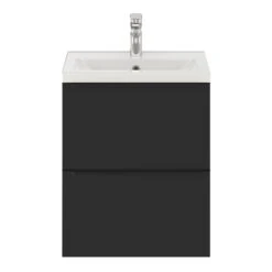 GoodHome Imandra Matt Black Slimline Cabinet (W)500mm -Trade Point Store goodhome imandra matt black slimline cabinet w 500mm5059340393155 21c