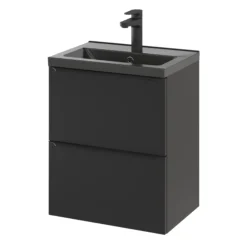 GoodHome Imandra Matt Black Slimline Cabinet (W)500mm -Trade Point Store goodhome imandra matt black slimline cabinet w 500mm5059340393155 25c