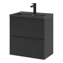 GoodHome Imandra Matt Black Slimline Cabinet (W)600mm -Trade Point Store goodhome imandra matt black slimline cabinet w 600mm5059340393162 25c