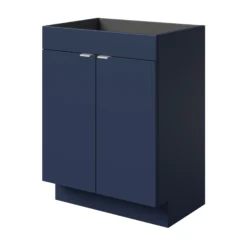 GoodHome Imandra Matt Blue Double Bathroom Cabinet (H)82cm (W)60cm