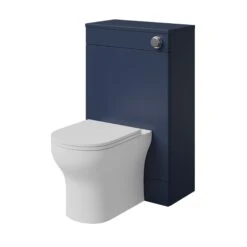 GoodHome Imandra Matt Blue Freestanding Toilet Cabinet (W)500mm (H)840mm -Trade Point Store goodhome imandra matt blue freestanding toilet cabinet w 500mm h 840mm5059340394077 21c
