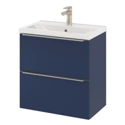 GoodHome Imandra Matt Blue Slimline Cabinet (W)600mm -Trade Point Store goodhome imandra matt blue slimline cabinet w 600mm5059340393599 22c