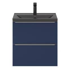GoodHome Imandra Matt Blue Slimline Cabinet (W)600mm -Trade Point Store goodhome imandra matt blue slimline cabinet w 600mm5059340393599 24c