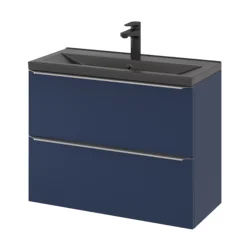 GoodHome Imandra Matt Blue Slimline Cabinet (W)800mm -Trade Point Store goodhome imandra matt blue slimline cabinet w 800mm5059340393506 25c