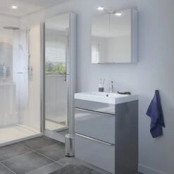 GoodHome Imandra & Mila Grey Freestanding Vanity Unit & Basin Set (W)604mm -Trade Point Store goodhome imandra mila grey freestanding vanity unit basin set w 604mm3663602312383 01i bq