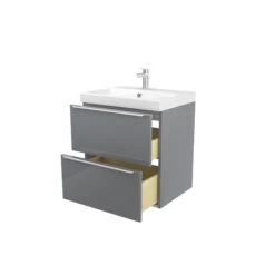GoodHome Imandra & Mila Grey Wall-mounted Vanity Unit & Basin Set (W)604mm -Trade Point Store goodhome imandra mila grey wall mounted vanity unit basin set w 604mm3663602313182 03c bq