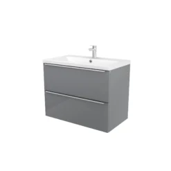 GoodHome Imandra & Mila Grey Wall-mounted Vanity Unit & Basin Set (W)804mm