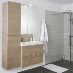 GoodHome Imandra & Mila Oak Effect Wall-mounted Vanity Unit & Basin Set (W)804mm 10 GoodHome Imandra & Mila Oak Effect Wall-mounted Vanity Unit & Basin Set (W)804mm -Trade Point Store goodhome imandra mila oak effect wall mounted vanity unit basin set w 804mm3663602313359 01i bq