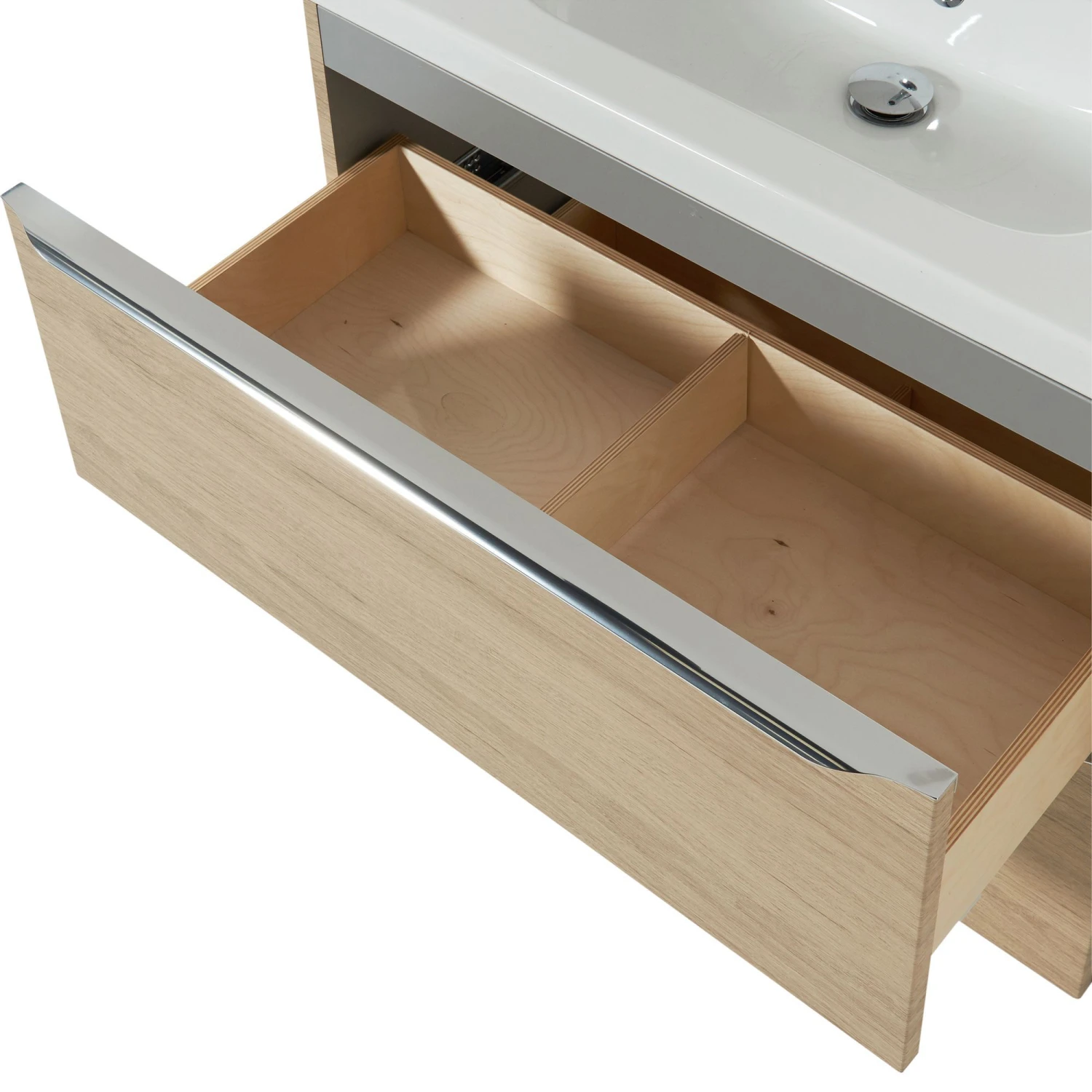 GoodHome Imandra & Mila Oak Effect Wall-mounted Vanity Unit & Basin Set (W)804mm 2 GoodHome Imandra & Mila Oak Effect Wall-mounted Vanity Unit & Basin Set (W)804mm - Image 2