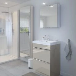 GoodHome Imandra & Mila Taupe Freestanding Vanity Unit & Basin Set (W)604mm 12 GoodHome Imandra & Mila Taupe Freestanding Vanity Unit & Basin Set (W)604mm -Trade Point Store goodhome imandra mila taupe freestanding vanity unit basin set w 604mm3663602312642 01i bq