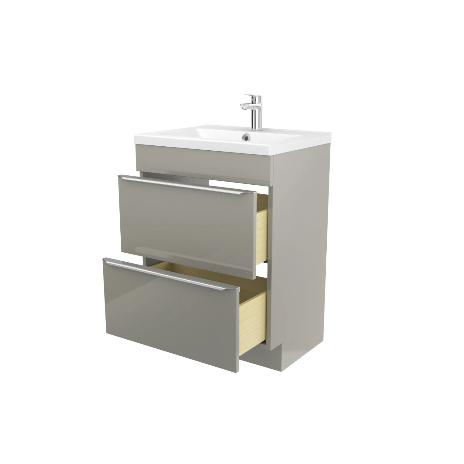 GoodHome Imandra & Mila Taupe Freestanding Vanity Unit & Basin Set (W)604mm 3 GoodHome Imandra & Mila Taupe Freestanding Vanity Unit & Basin Set (W)604mm - Image 3