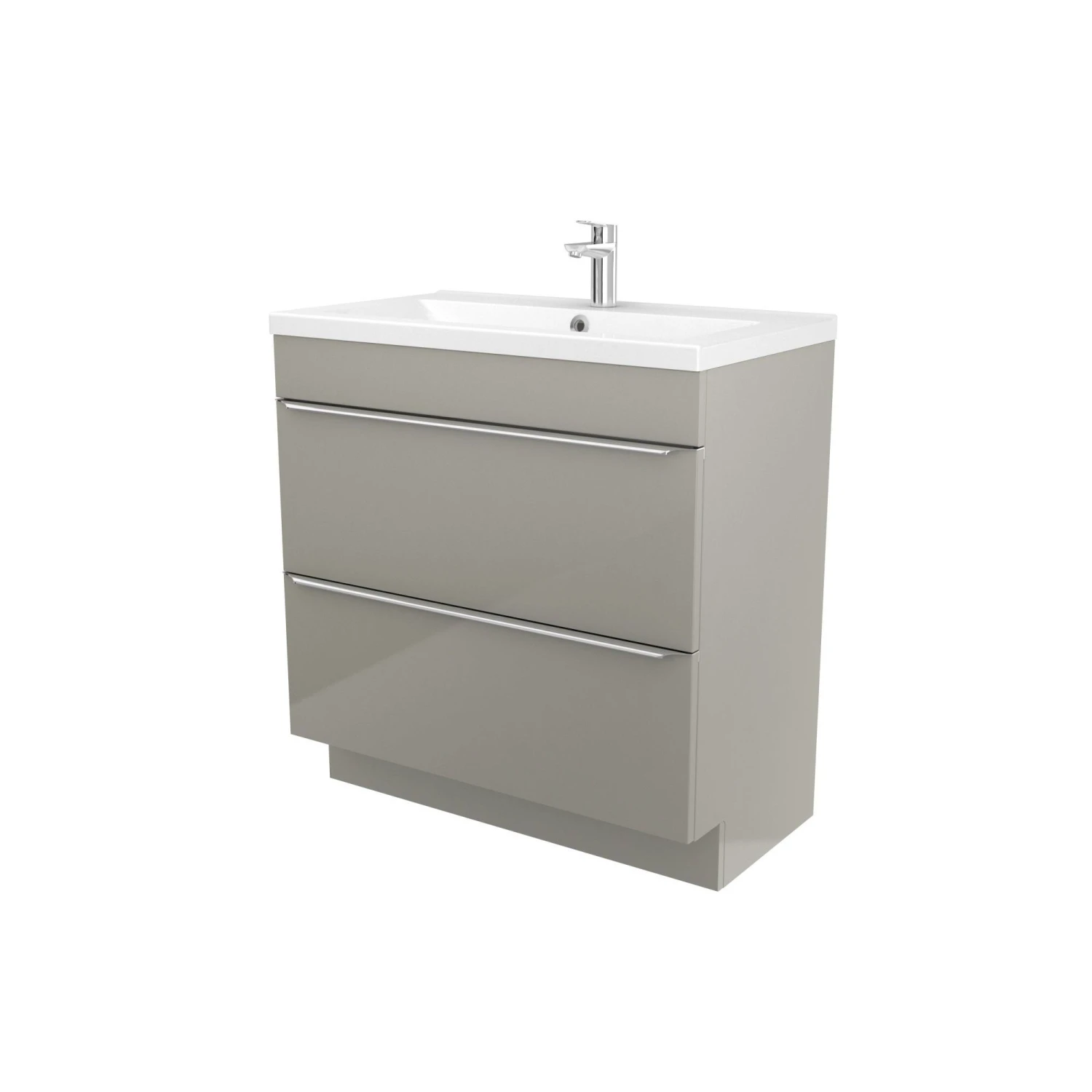 GoodHome Imandra & Mila Taupe Freestanding Vanity Unit & Basin Set (W)804mm 1 GoodHome Imandra & Mila Taupe Freestanding Vanity Unit & Basin Set (W)804mm
