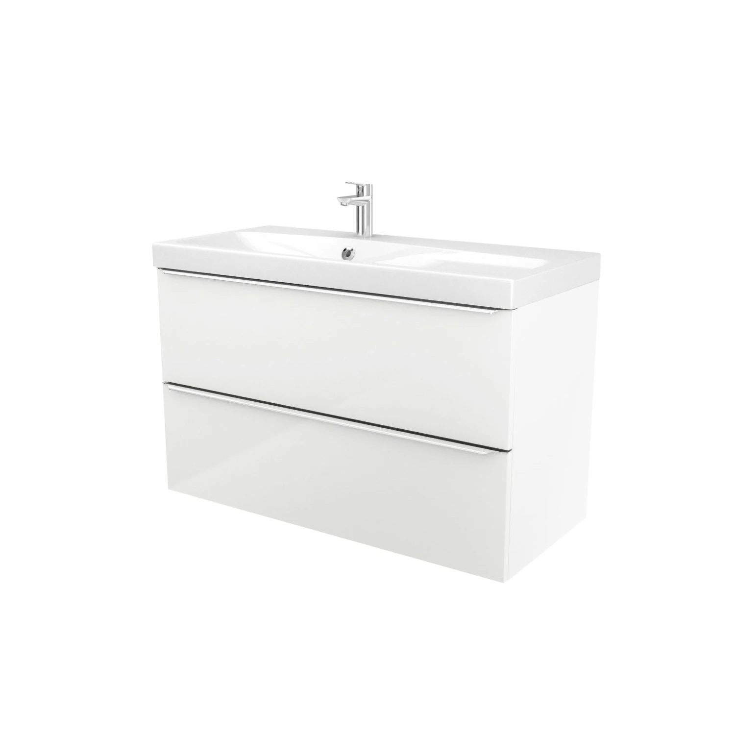 GoodHome Imandra & Mila White Wall-mounted Vanity Unit & Basin Set (W)1004mm 1 GoodHome Imandra & Mila White Wall-mounted Vanity Unit & Basin Set (W)1004mm
