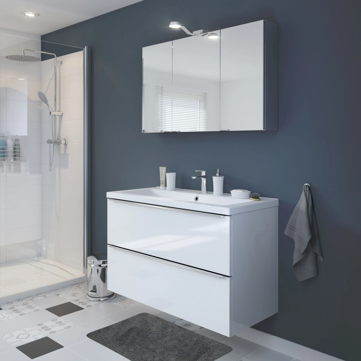 GoodHome Imandra & Mila White Wall-mounted Vanity Unit & Basin Set (W)1004mm 7 GoodHome Imandra & Mila White Wall-mounted Vanity Unit & Basin Set (W)1004mm - Image 7