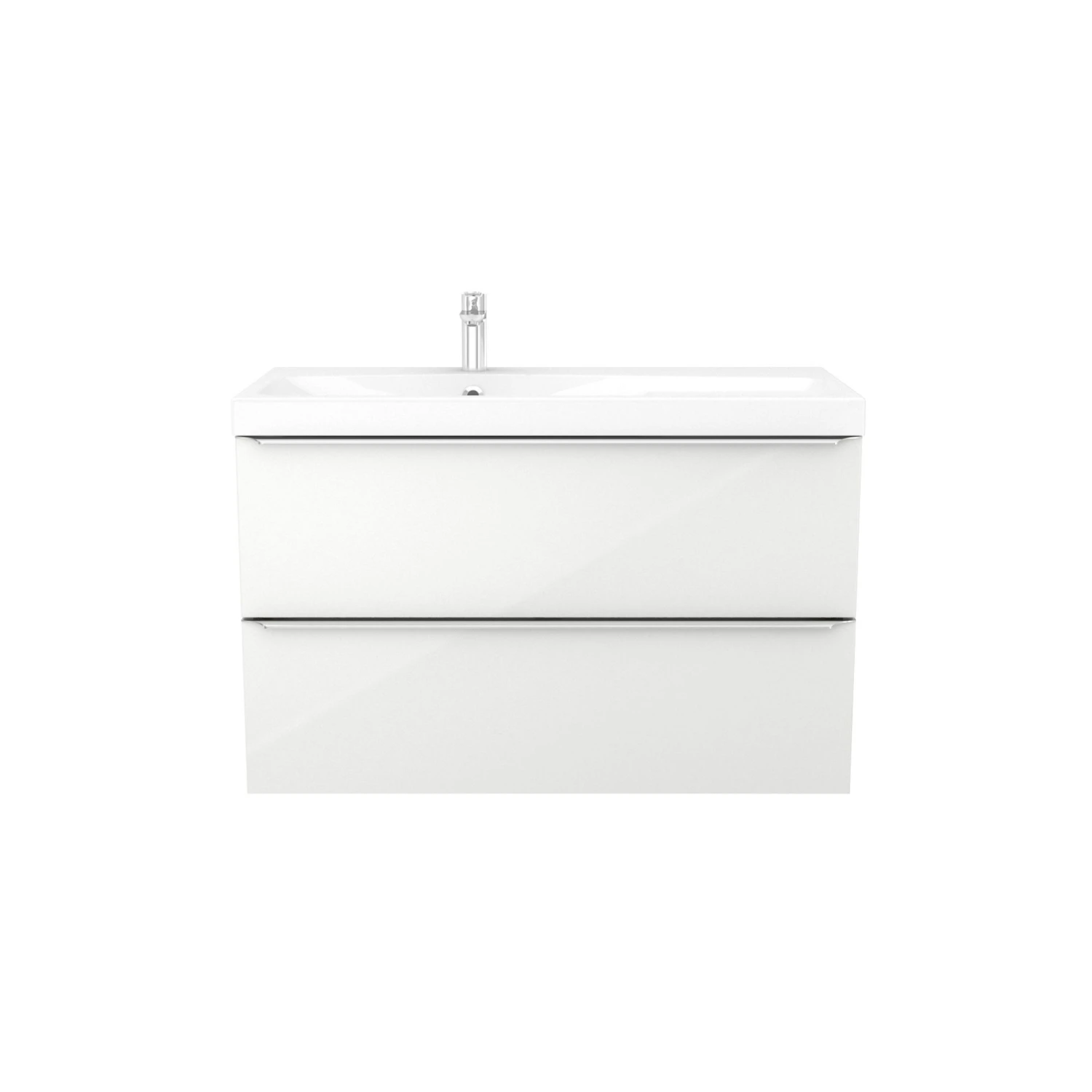 GoodHome Imandra & Mila White Wall-mounted Vanity Unit & Basin Set (W)1004mm 2 GoodHome Imandra & Mila White Wall-mounted Vanity Unit & Basin Set (W)1004mm - Image 2