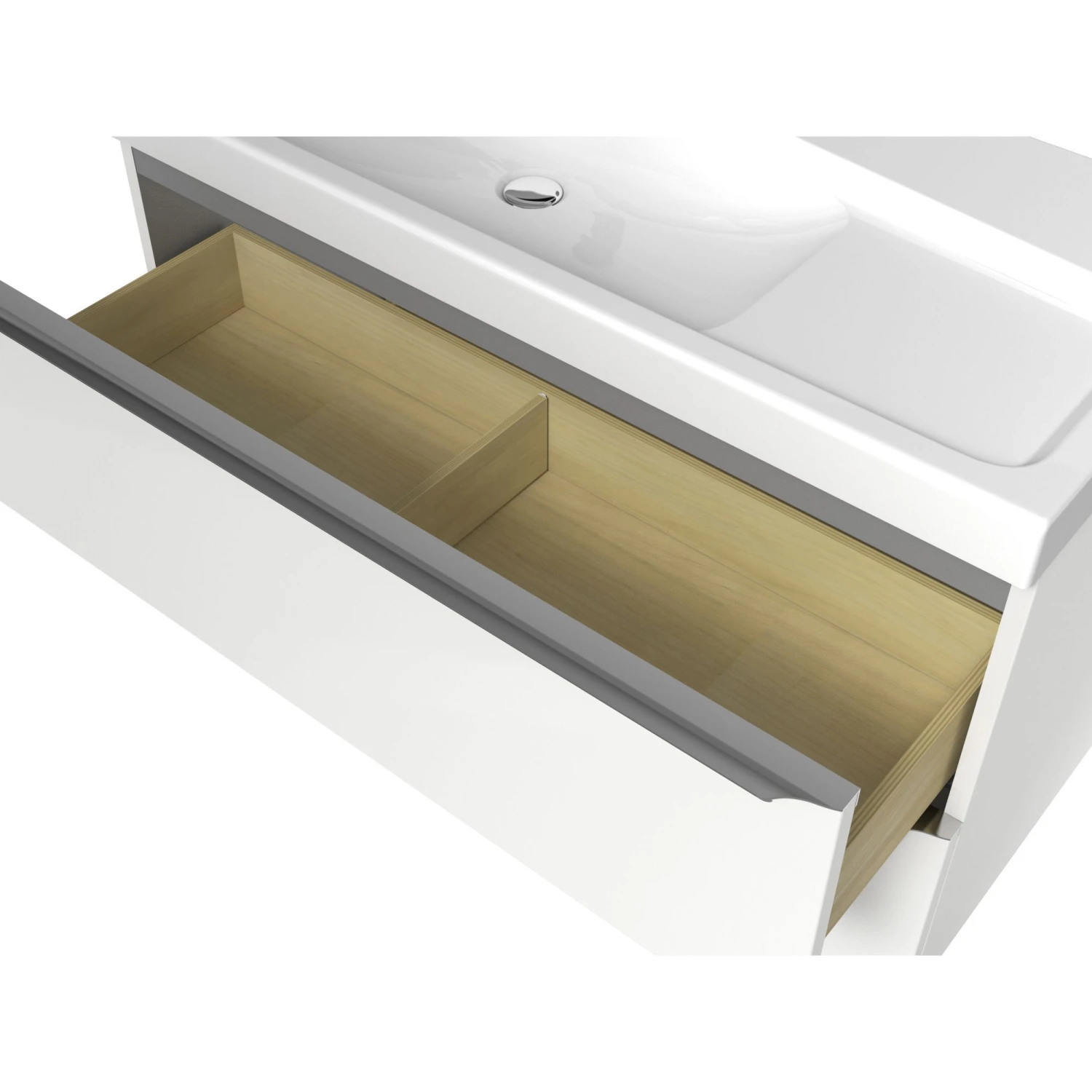 GoodHome Imandra & Mila White Wall-mounted Vanity Unit & Basin Set (W)1004mm 4 GoodHome Imandra & Mila White Wall-mounted Vanity Unit & Basin Set (W)1004mm - Image 4