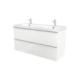GoodHome Imandra & Mila White Wall-mounted Vanity Unit & Basin Set (W)1204mm