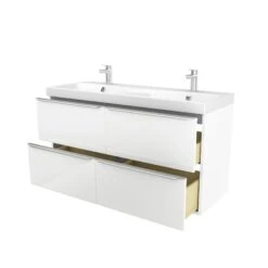 GoodHome Imandra & Mila White Wall-mounted Vanity Unit & Basin Set (W)1204mm -Trade Point Store goodhome imandra mila white wall mounted vanity unit basin set w 1204mm3663602313120 03c bq