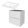 GoodHome Imandra & Mila White Wall-mounted Vanity Unit & Basin Set (W)604mm