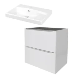 GoodHome Imandra & Mila White Wall-mounted Vanity Unit & Basin Set (W)604mm
