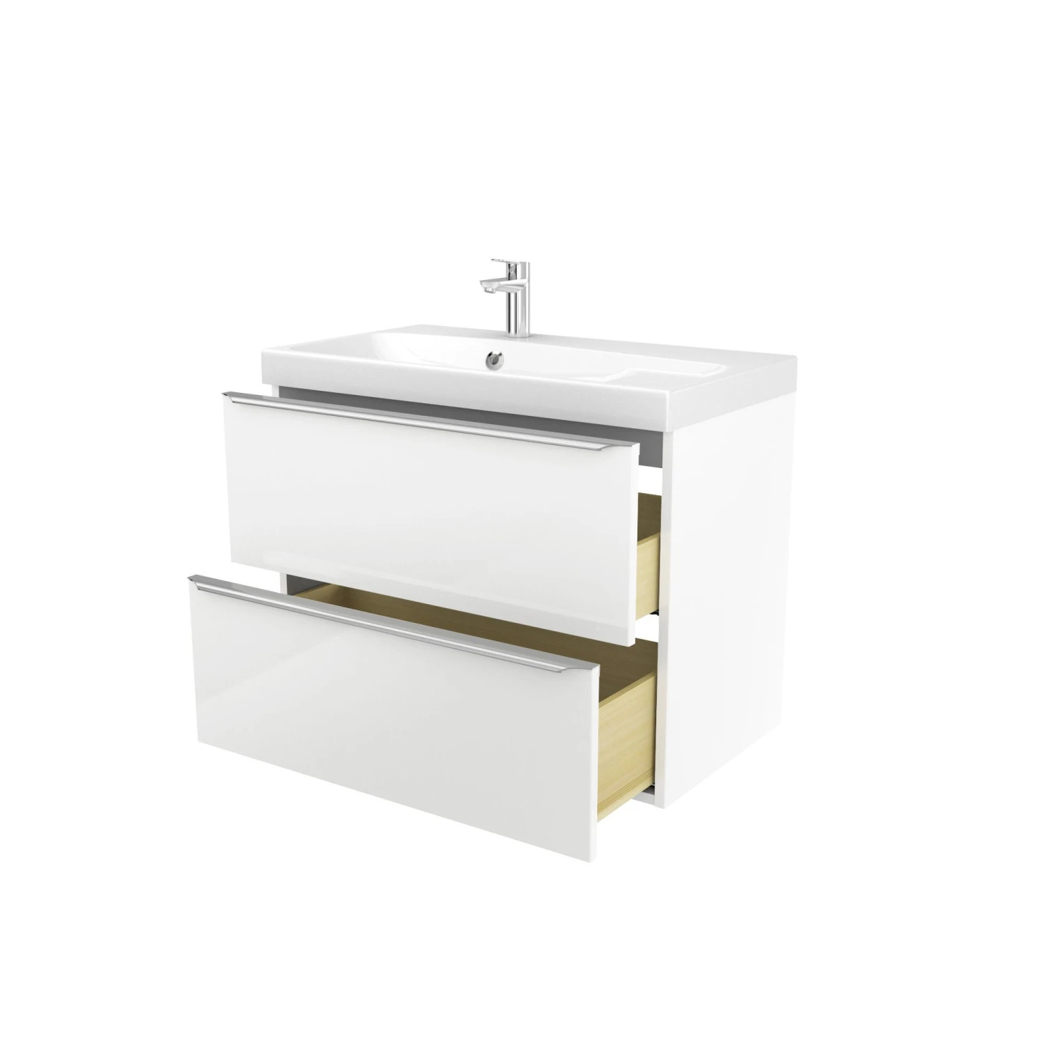 GoodHome Imandra & Mila White Wall-mounted Vanity Unit & Basin Set (W)804mm 1 GoodHome Imandra & Mila White Wall-mounted Vanity Unit & Basin Set (W)804mm