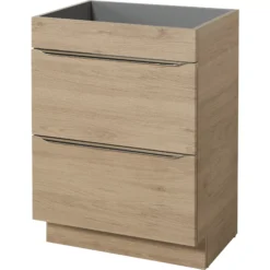 GoodHome Imandra Natural Oak Effect Bathroom Cabinet (H)82cm (W)60cm