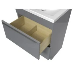 GoodHome Imandra & Nira Grey Freestanding Vanity Unit & Basin Set (W)604mm -Trade Point Store goodhome imandra nira grey freestanding vanity unit basin set w 604mm3663602312604 36c bq