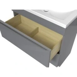 GoodHome Imandra & Nira Grey Freestanding Vanity Unit & Basin Set (W)804mm -Trade Point Store goodhome imandra nira grey freestanding vanity unit basin set w 804mm3663602312741 36c bq