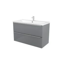 GoodHome Imandra & Nira Grey Wall-mounted Vanity Unit & Basin Set (W)1004mm