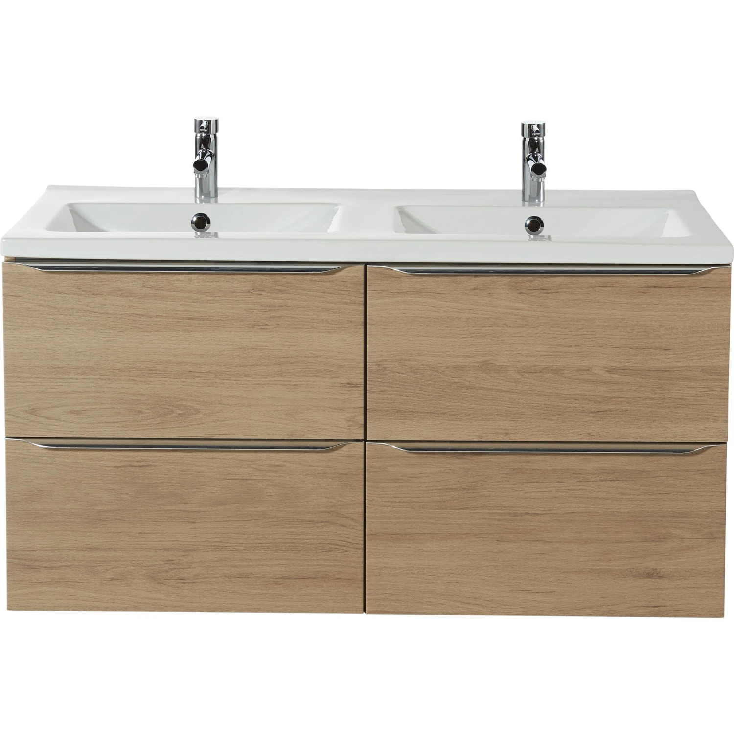 GoodHome Imandra & Nira Oak Effect Wall-mounted Vanity Unit & Basin Set (W)1204mm 4 GoodHome Imandra & Nira Oak Effect Wall-mounted Vanity Unit & Basin Set (W)1204mm - Image 4
