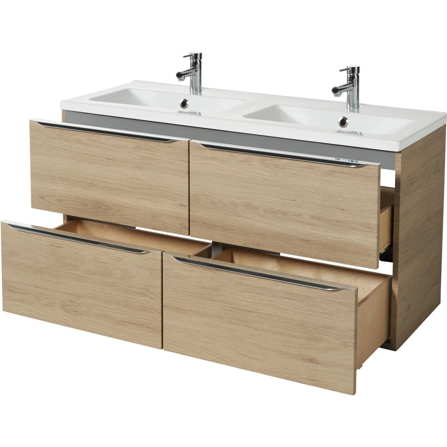 GoodHome Imandra & Nira Oak Effect Wall-mounted Vanity Unit & Basin Set (W)1204mm 5 GoodHome Imandra & Nira Oak Effect Wall-mounted Vanity Unit & Basin Set (W)1204mm - Image 5