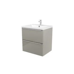 GoodHome Imandra & Nira Taupe Wall-mounted Vanity Unit & Basin Set (W)604mm